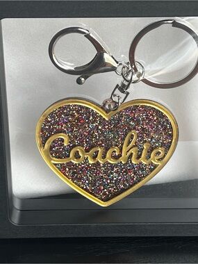 Coachie Gold Confetti Bag Charm